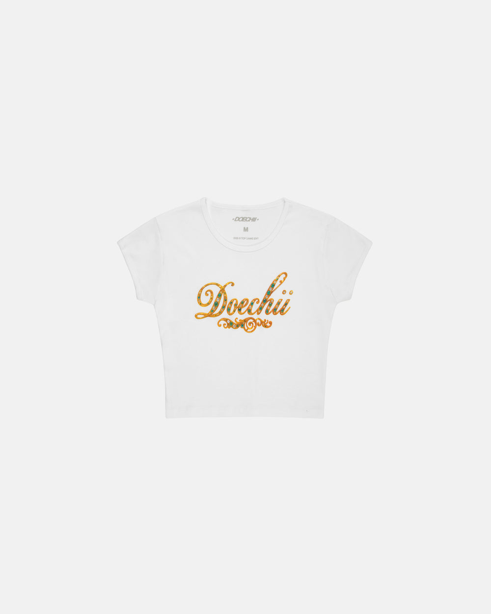 Doechii - Jewel Baby Tee (White)