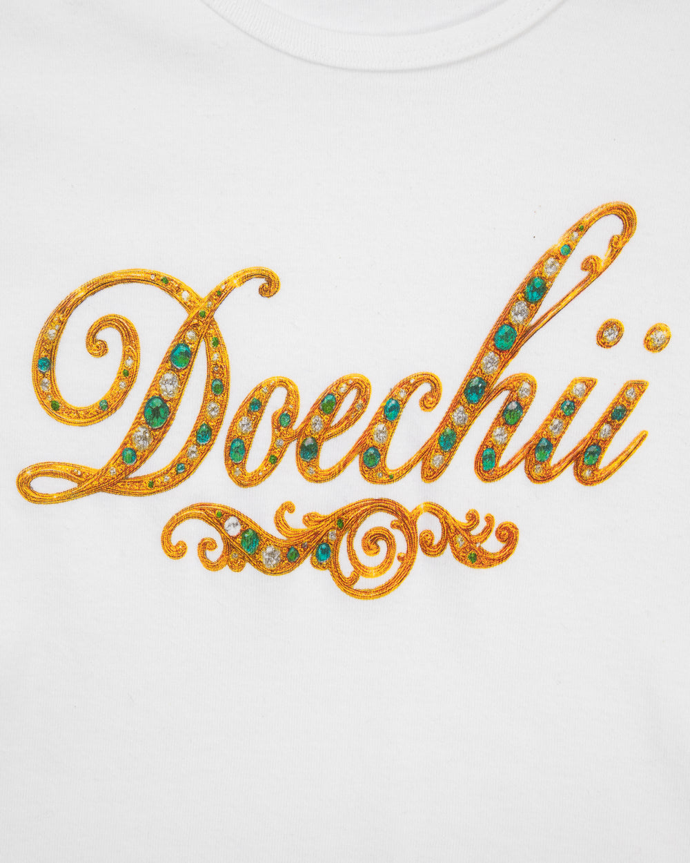 Doechii - Jewel Baby Tee (White)