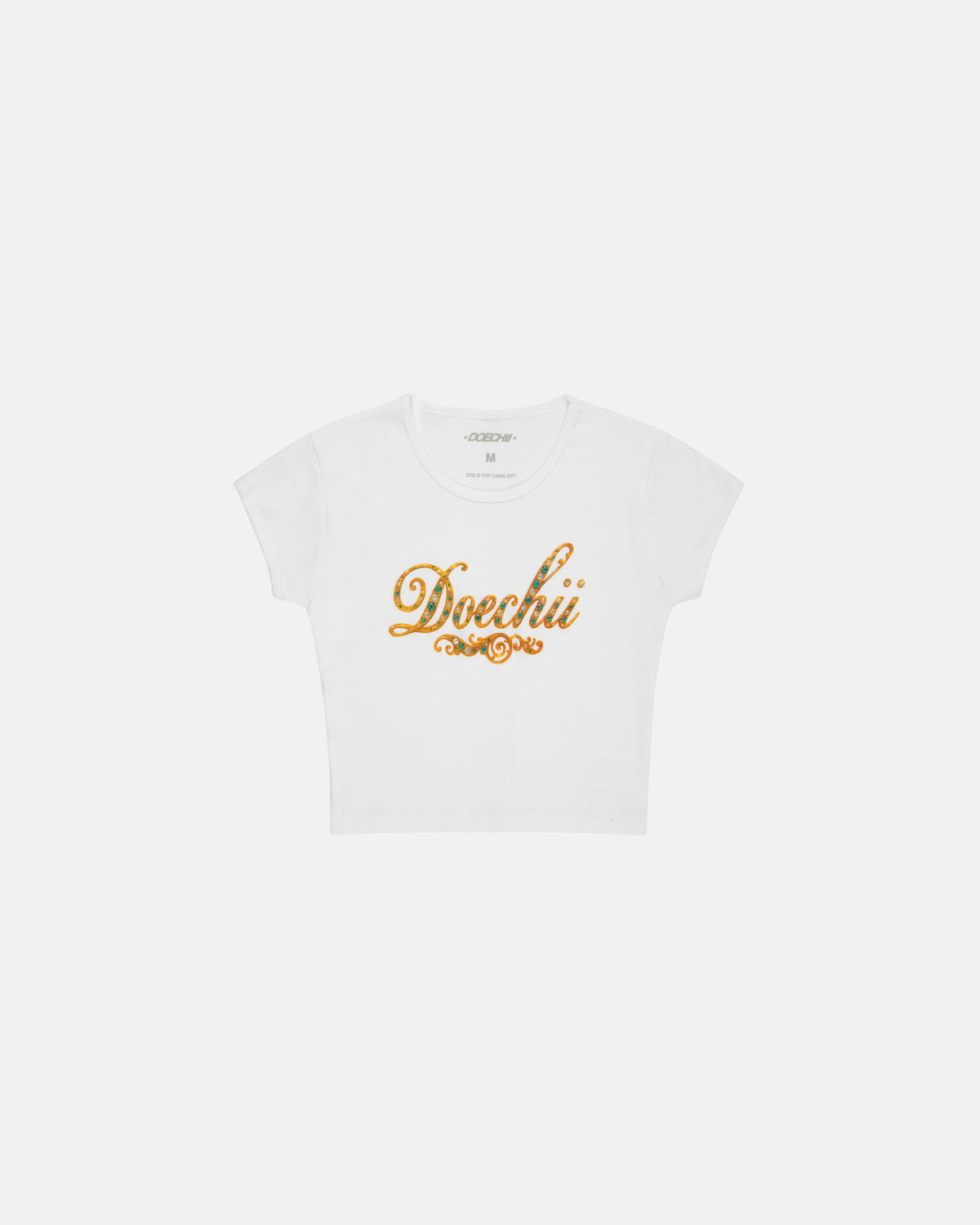 Doechii - Jewel Baby Tee (White)