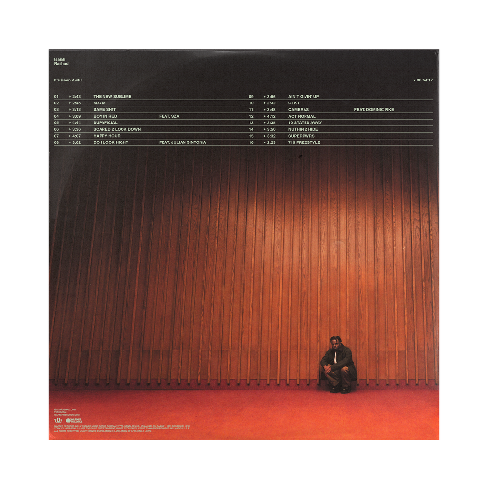 Isaiah Rashad - It's Been Awful Gatefold 2LP Exclusive Red Vinyl