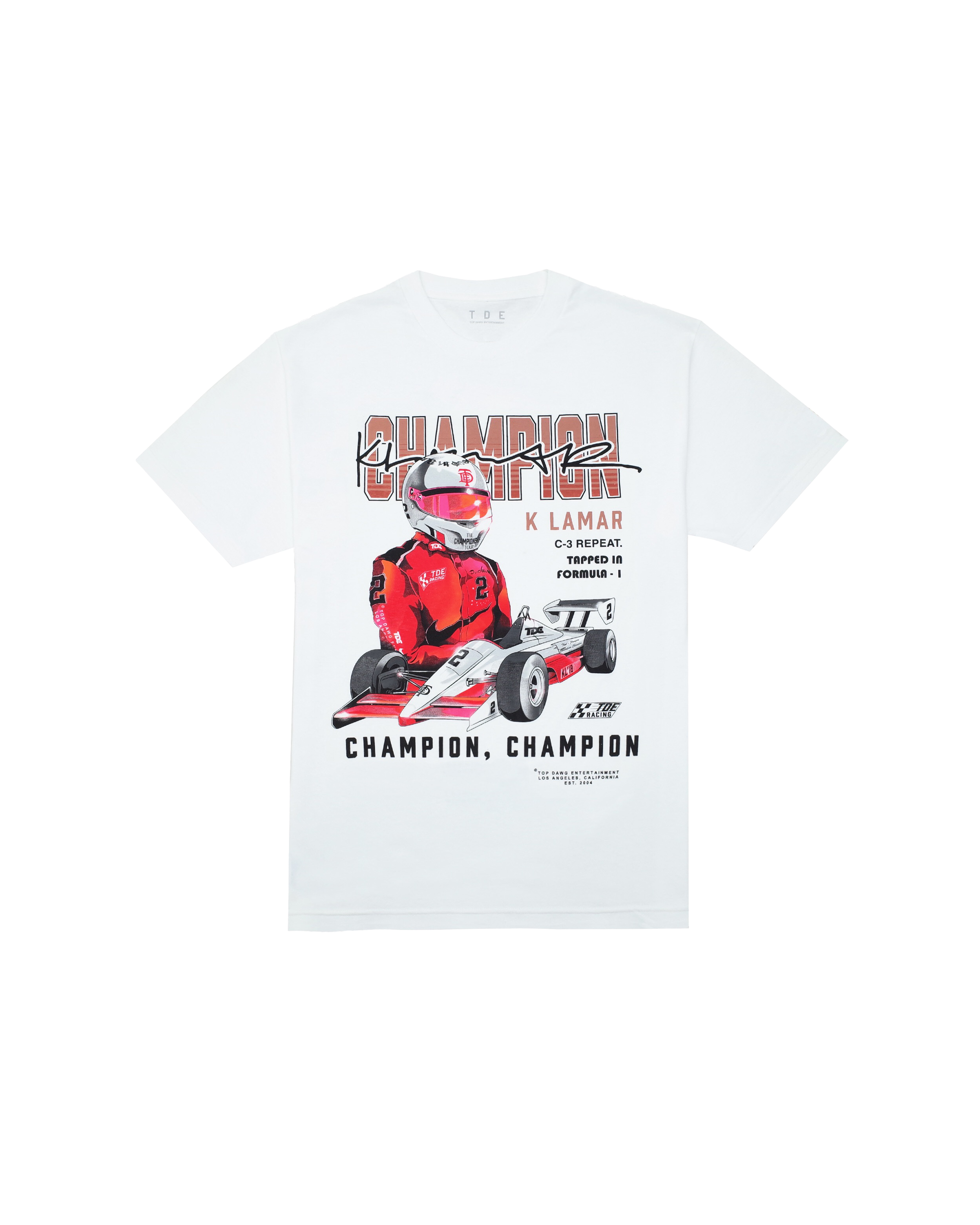 Kenny P. Race T-Shirt (White) – Top Dawg Entertainment Kenny P. Race T-Shirt (White) – Top Dawg Entertainment