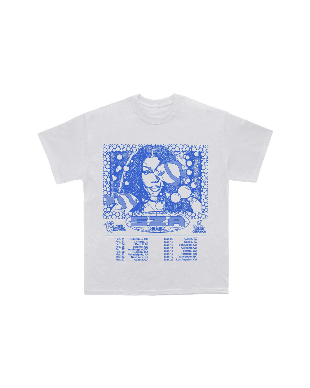 Sza - White SOS North America Tour T-Shirt