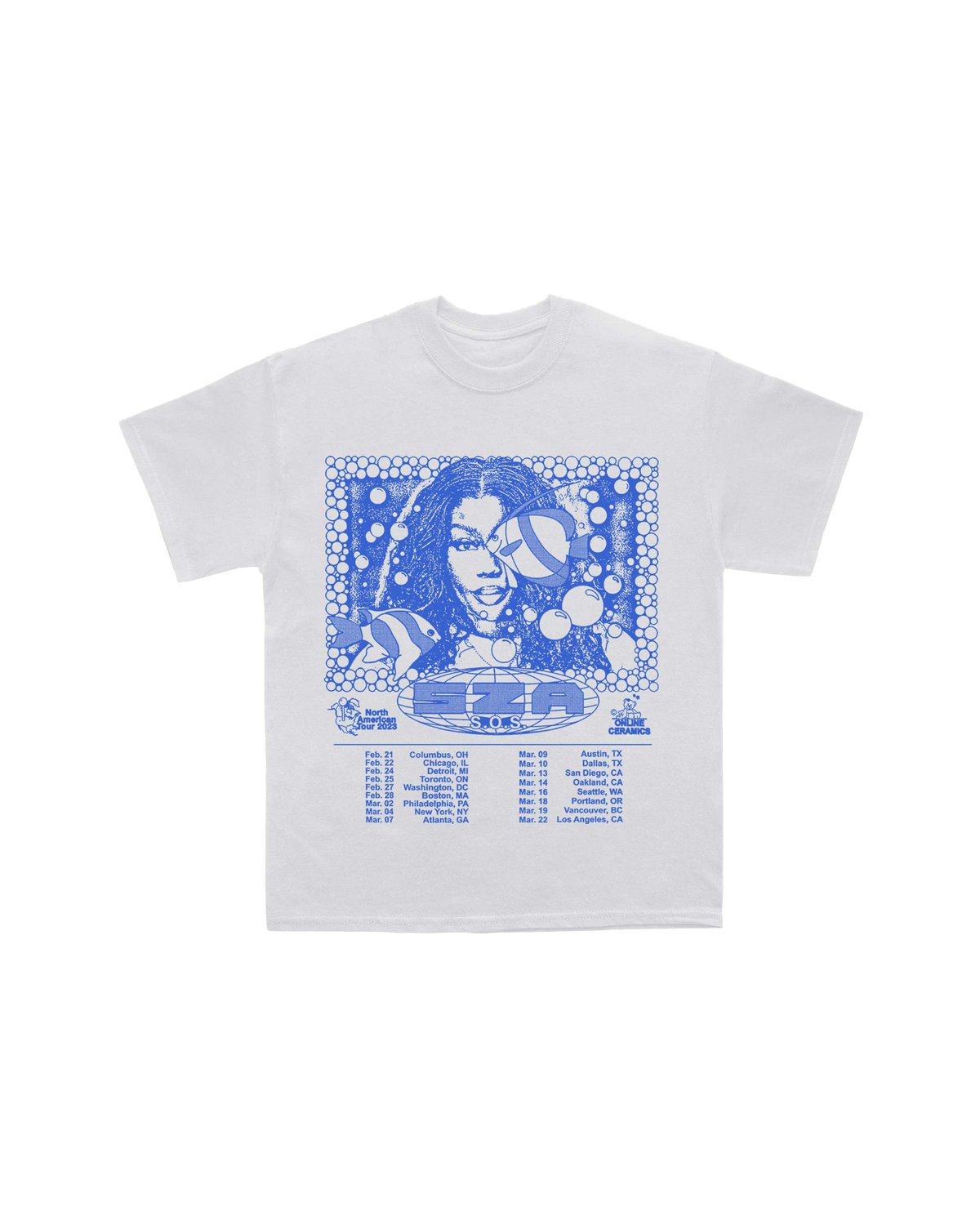 Sza - White SOS North America Tour T-Shirt